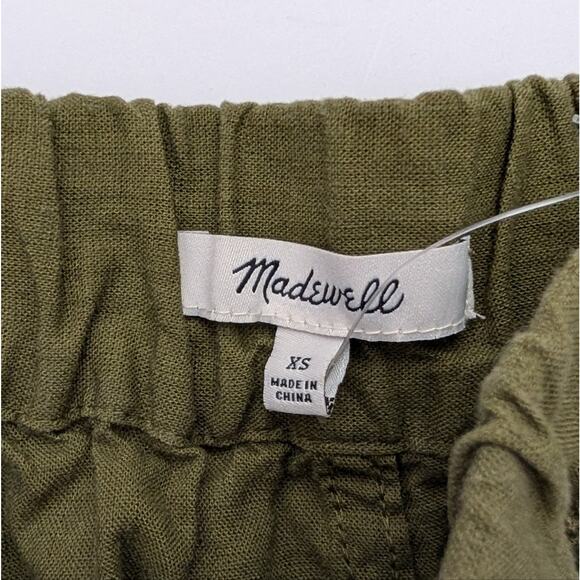 NWOT Madewell Linen-Blend Easy Pull-On Shorts Loden Green Size XS - Picture 2 of 9
